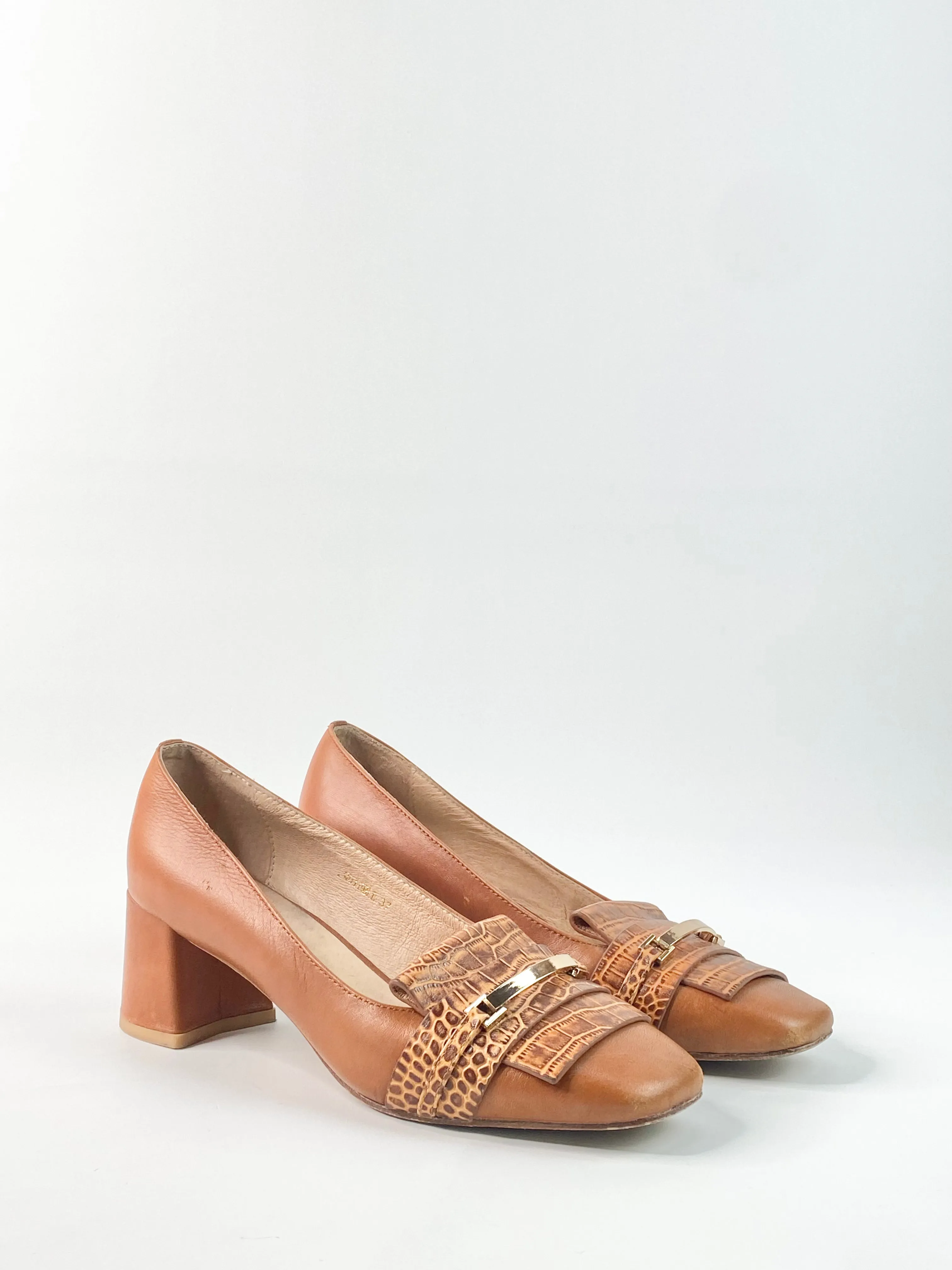 2 Baia Vista Caramel Heeled Loafers - EU37