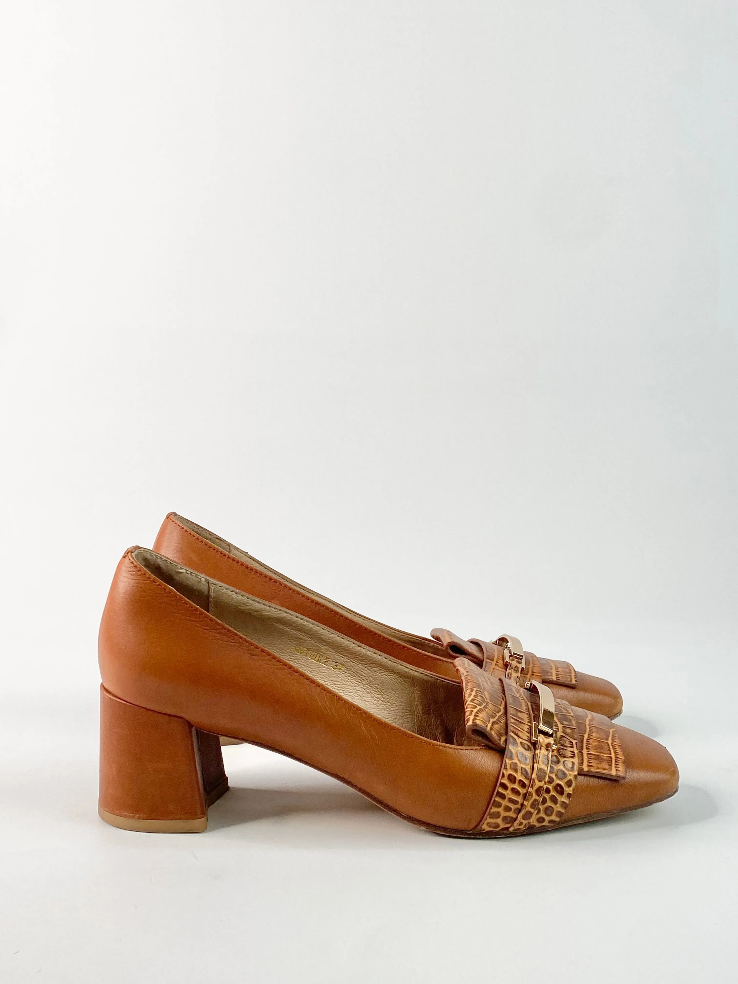 2 Baia Vista Caramel Heeled Loafers - EU37