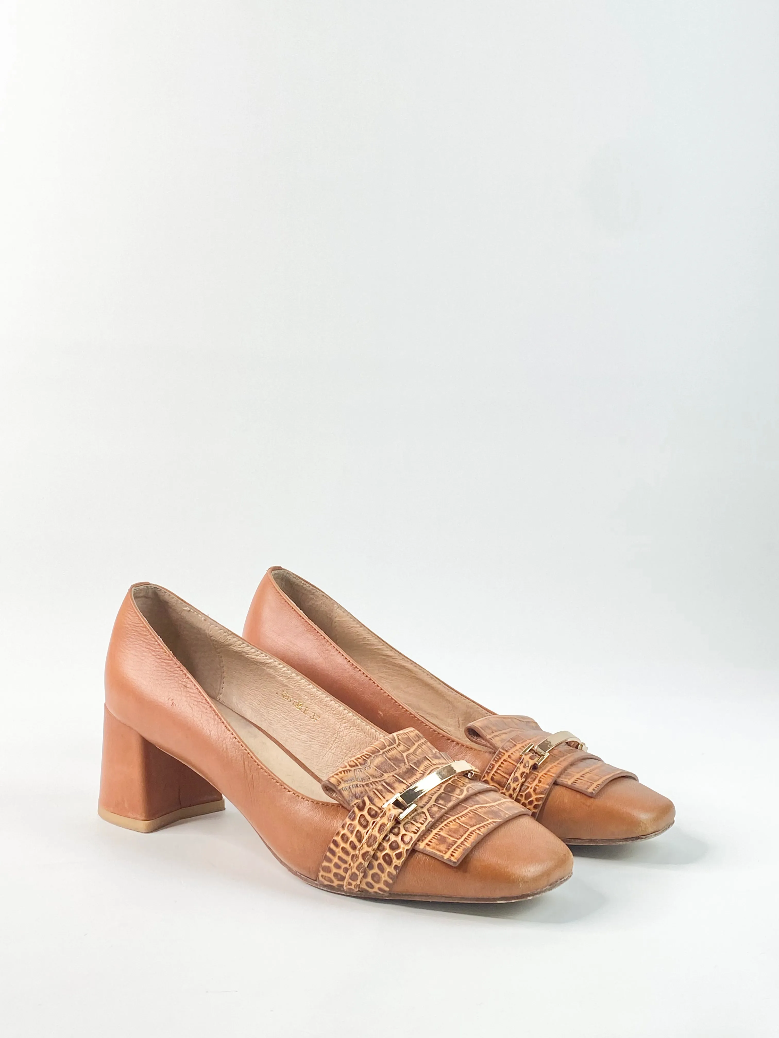 2 Baia Vista Caramel Heeled Loafers - EU37