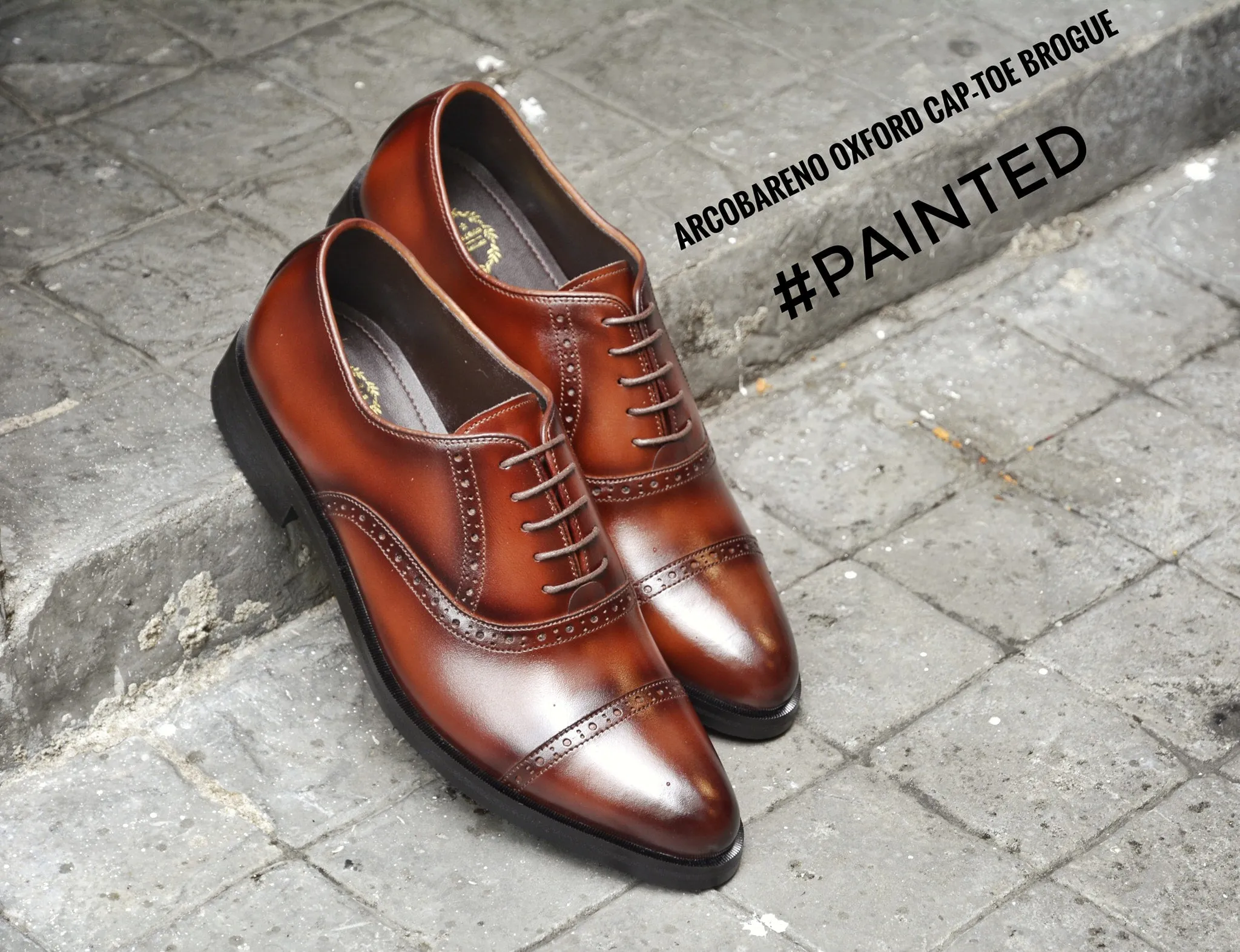 507-1 Brogue Shoe Burgundy Painted