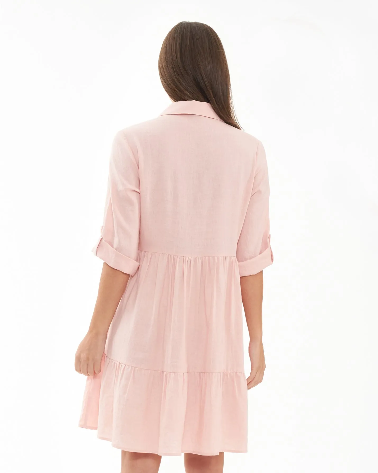 Adel Linen Dress - Soft Pink