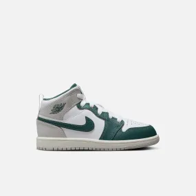 Air Jordan Kids' 1 Mid SE Oxidixed Green (PS)