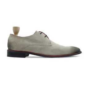 Amsten - Men's  Grey Kid Suede Derby Shoe