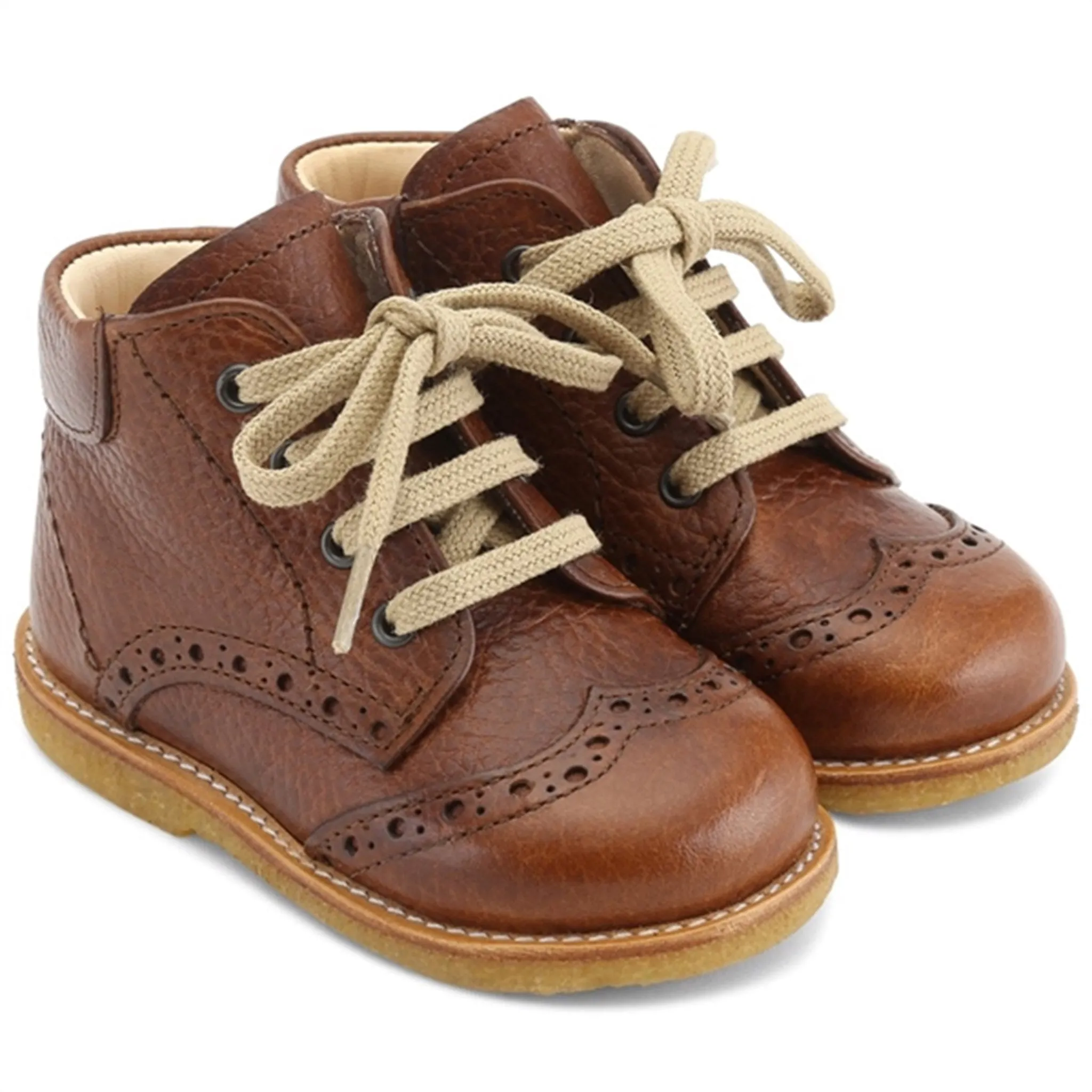 Angulus Shoe With Laces Cognac