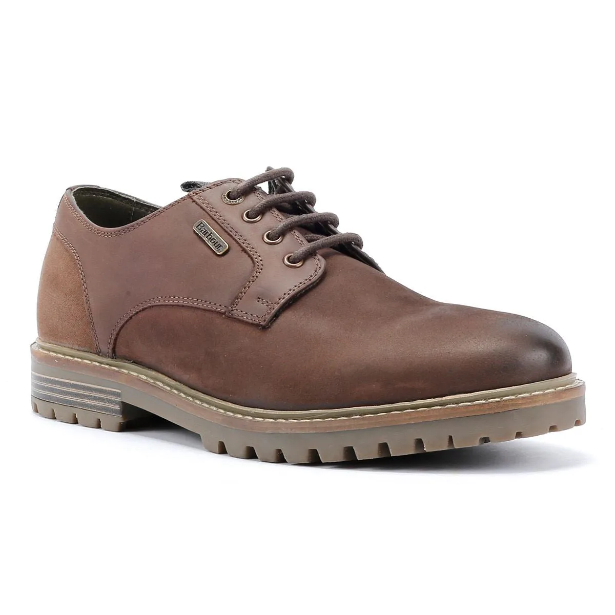 Barbour Sandstone Leather Men's Chocolate Lace-Up Shoes