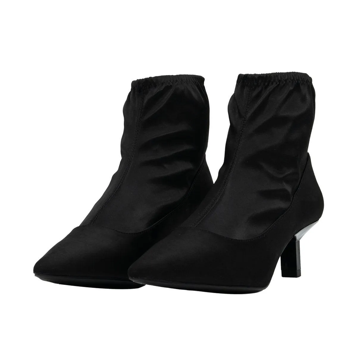 Bershka Ankle Boots Fabric Black Colour For Women