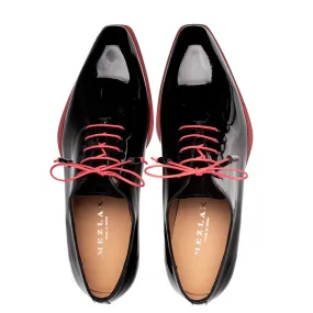 BLACK DIETRO 2 ASYMMETRICAL PATENT LEATHER MEN'S OXFORD SHOES