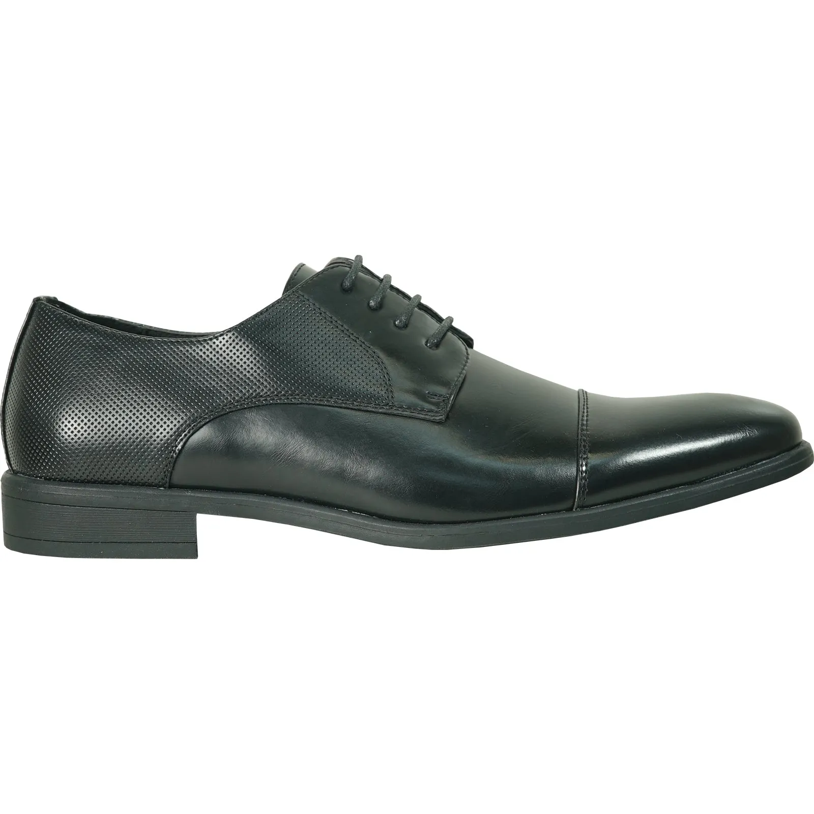 BRAVO Men Dress Shoe KING-6 Oxford Shoe Black - Medium and Wide Width Available