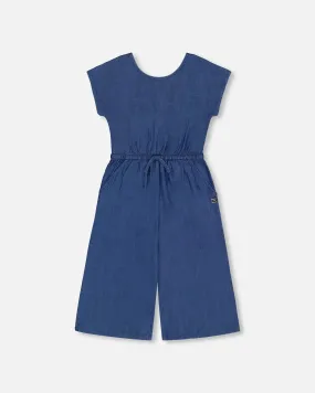 Chambray Jumpsuit Navy Blue