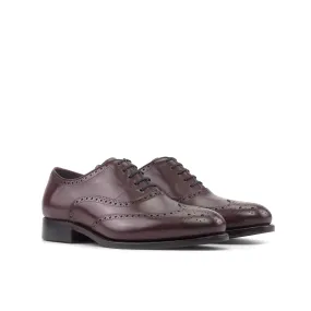 DapperFam Aeron in Burgundy Men's Italian Leather Full Brogue