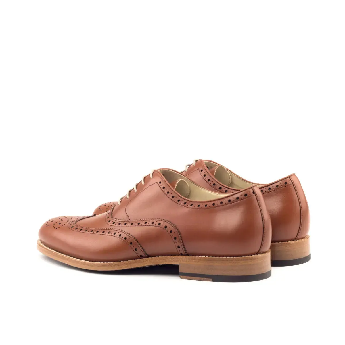 DapperFam Aeron in Cognac Men's Italian Leather Full Brogue