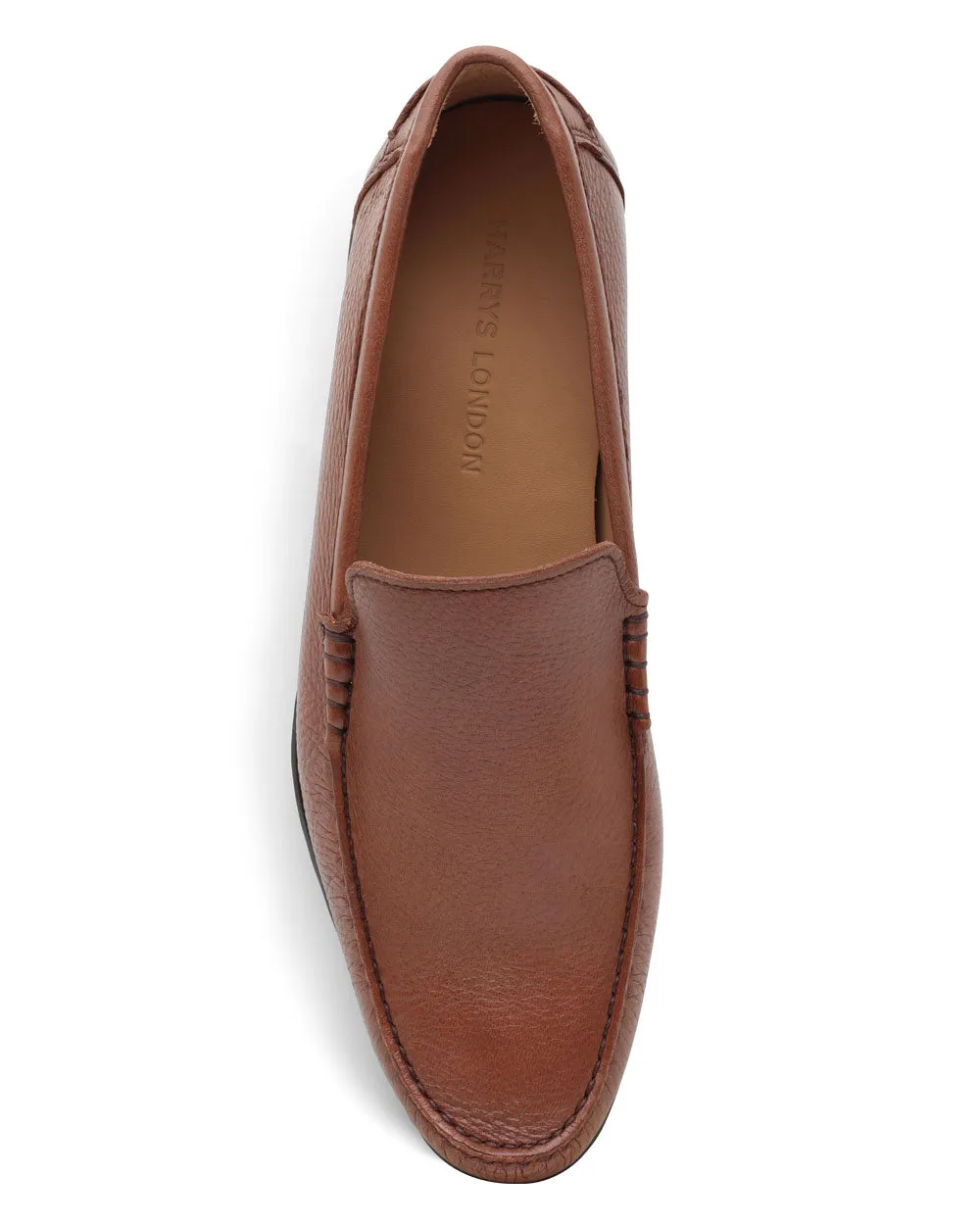 Deerskin Leather Greenwich Loafer in Walnut