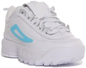 Fila Disruptor Ii In White Blue For Kids