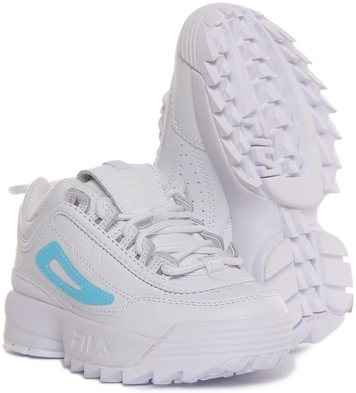 Fila Disruptor Ii In White Blue For Kids