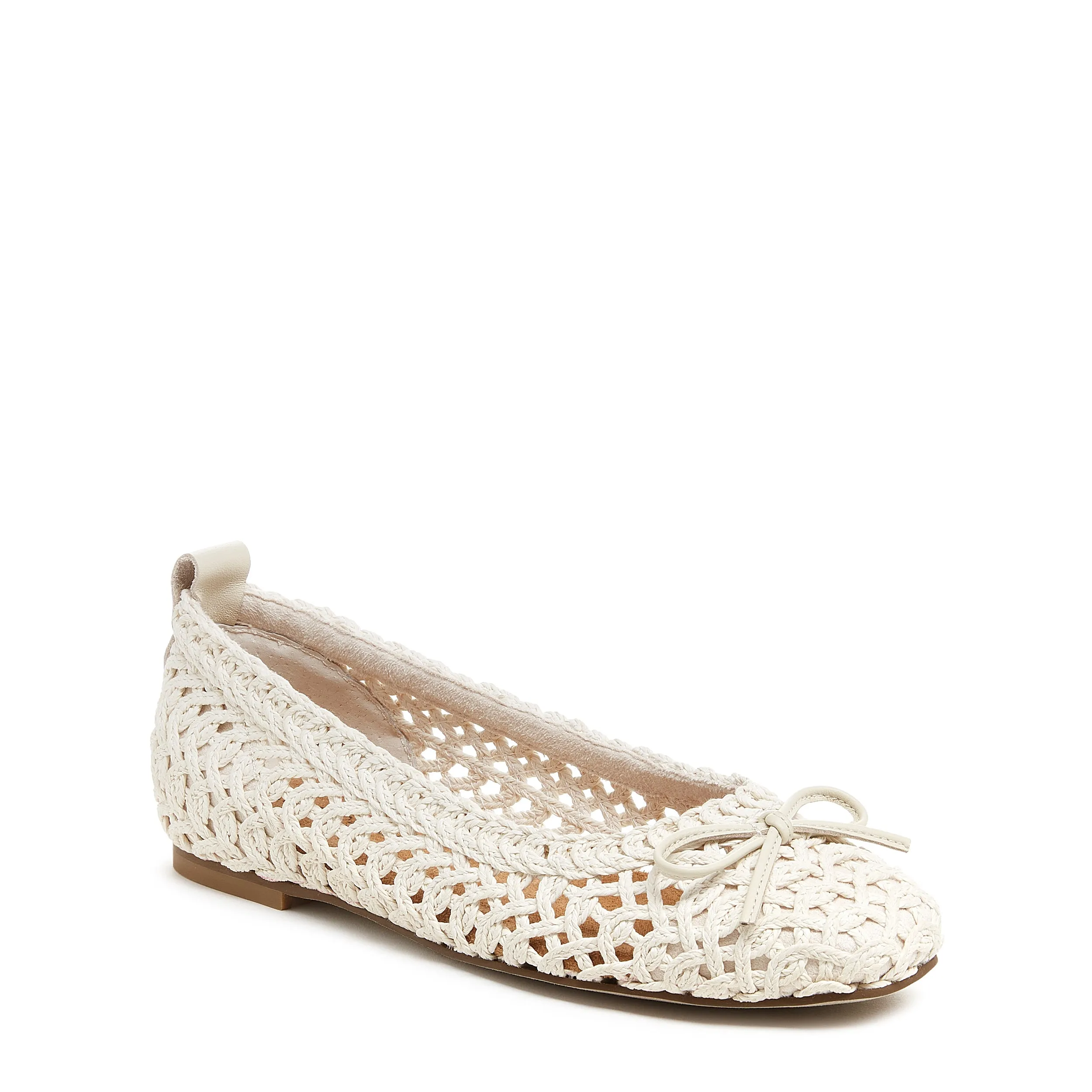 Frankie Ivory Crochet Ballet Flats