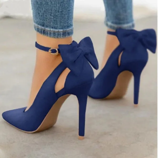 Funki Buys | Shoes | Women's Suede Bow Knot High Heels