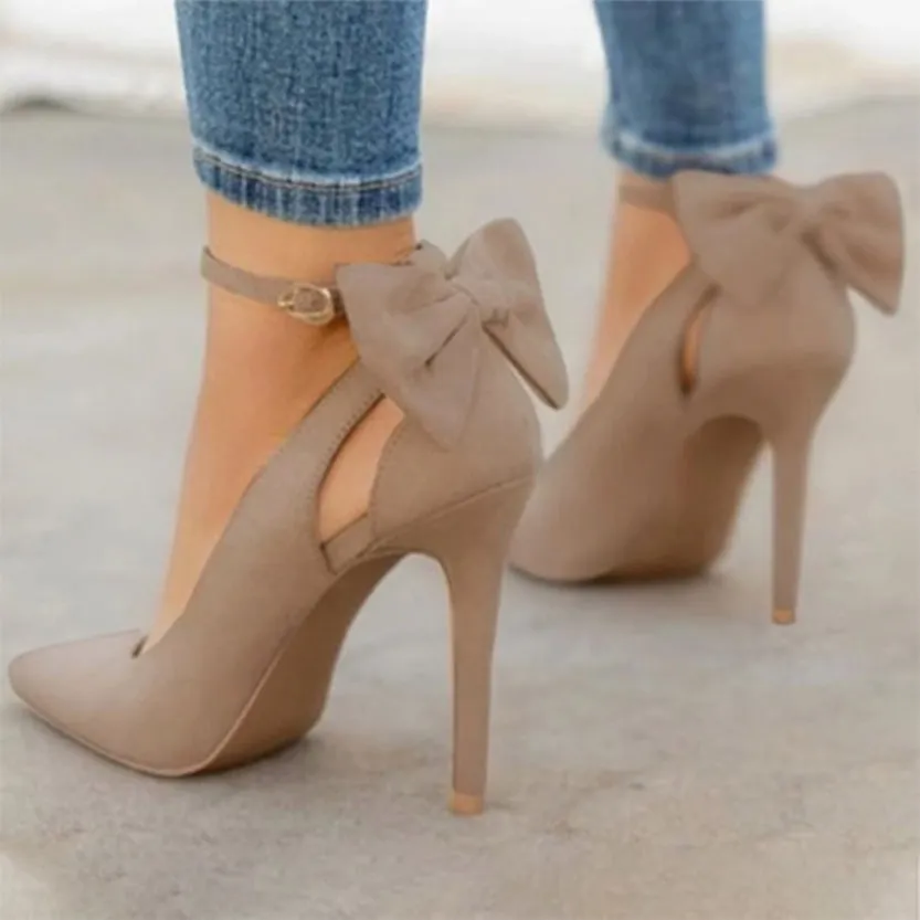 Funki Buys | Shoes | Women's Suede Bow Knot High Heels