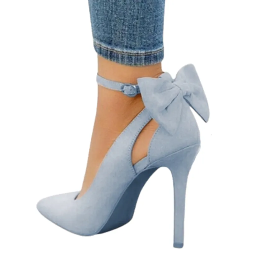 Funki Buys | Shoes | Women's Suede Bow Knot High Heels