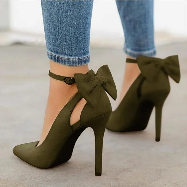 Funki Buys | Shoes | Women's Suede Bow Knot High Heels