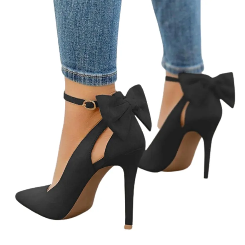 Funki Buys | Shoes | Women's Suede Bow Knot High Heels