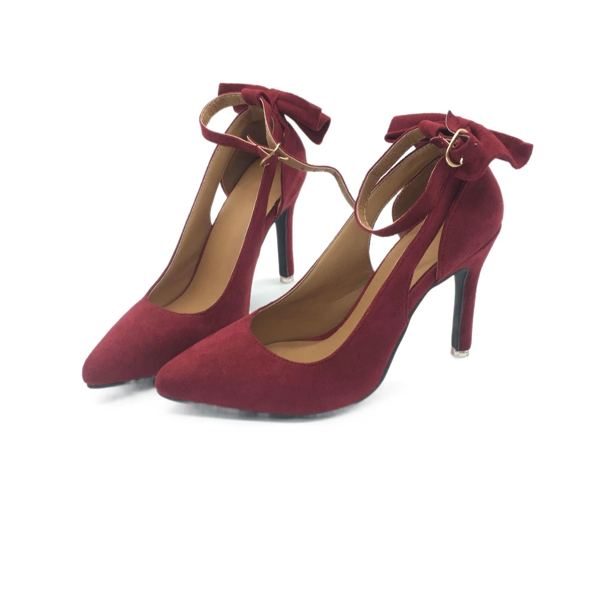 Funki Buys | Shoes | Women's Suede Bow Knot High Heels