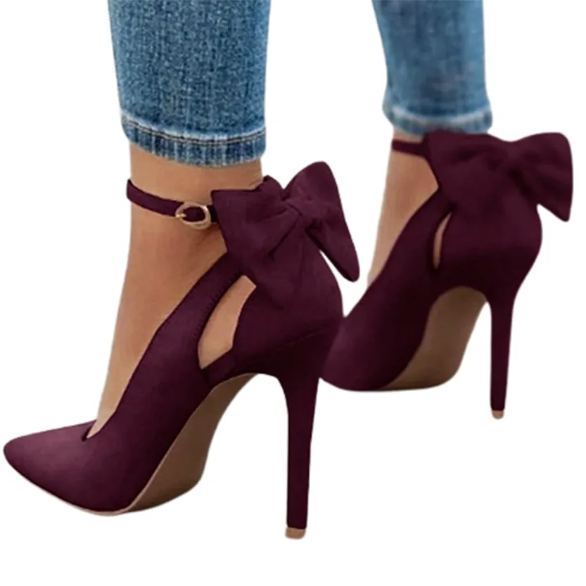 Funki Buys | Shoes | Women's Suede Bow Knot High Heels