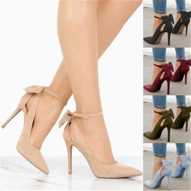 Funki Buys | Shoes | Women's Suede Bow Knot High Heels