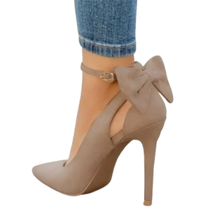 Funki Buys | Shoes | Women's Suede Bow Knot High Heels