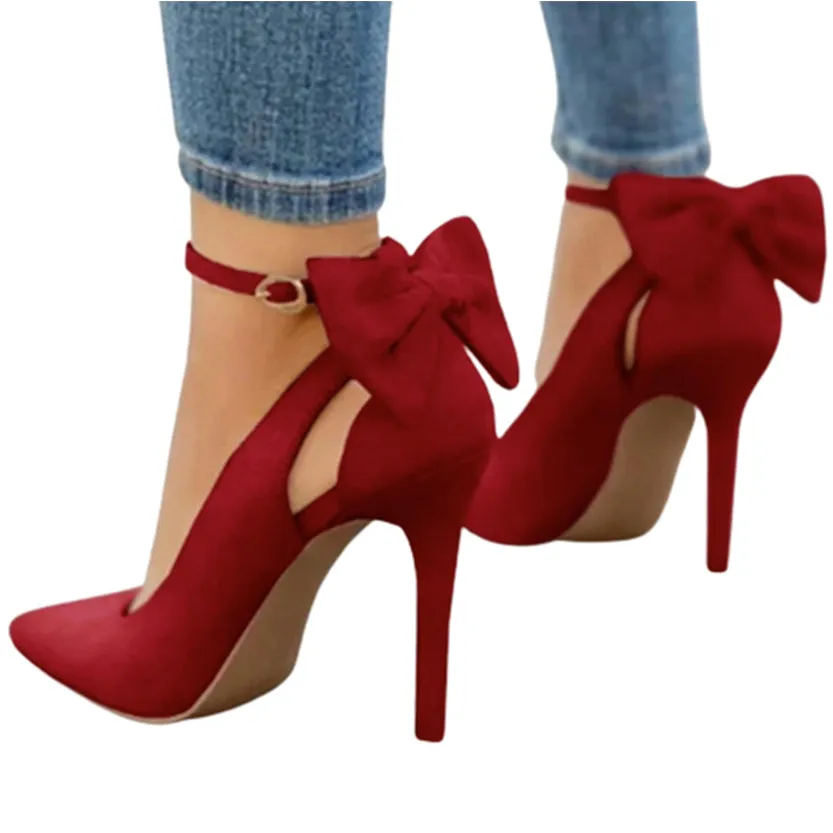 Funki Buys | Shoes | Women's Suede Bow Knot High Heels