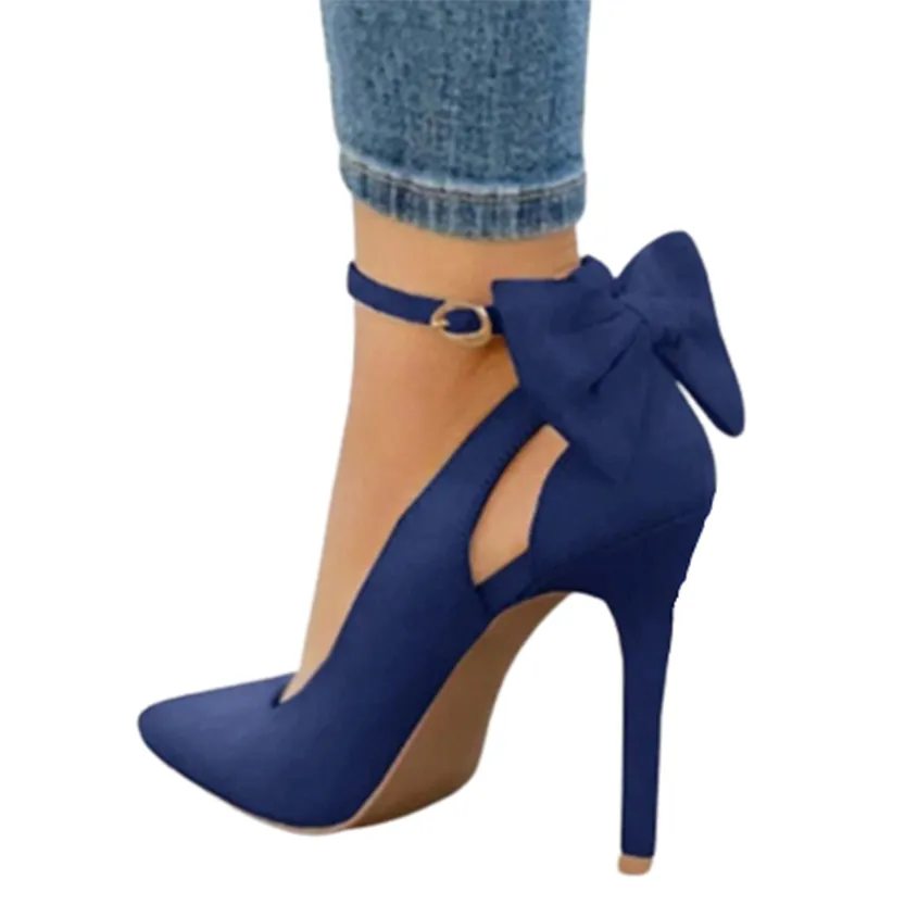 Funki Buys | Shoes | Women's Suede Bow Knot High Heels