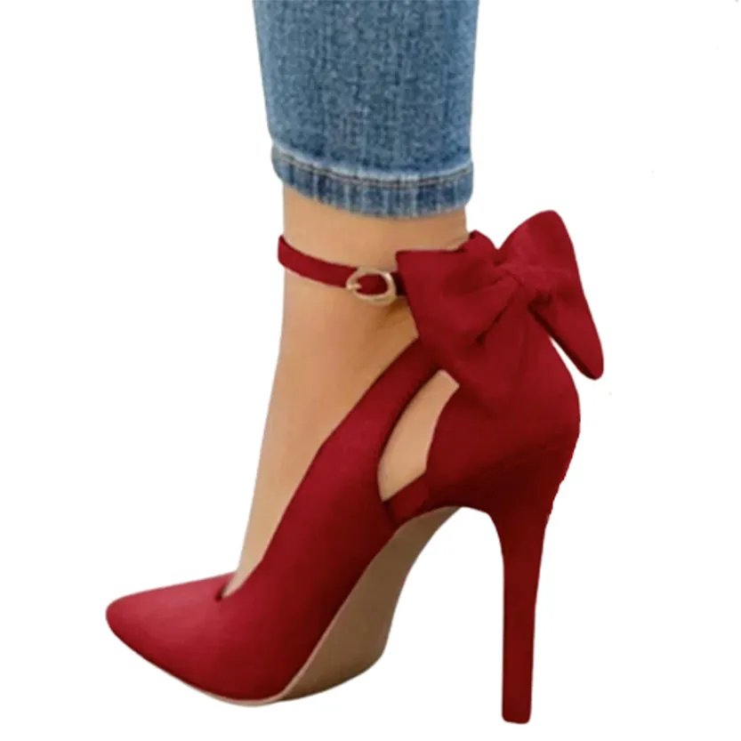 Funki Buys | Shoes | Women's Suede Bow Knot High Heels