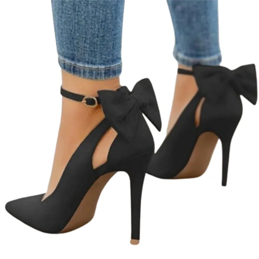 Funki Buys | Shoes | Women's Suede Bow Knot High Heels