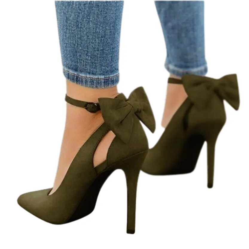 Funki Buys | Shoes | Women's Suede Bow Knot High Heels