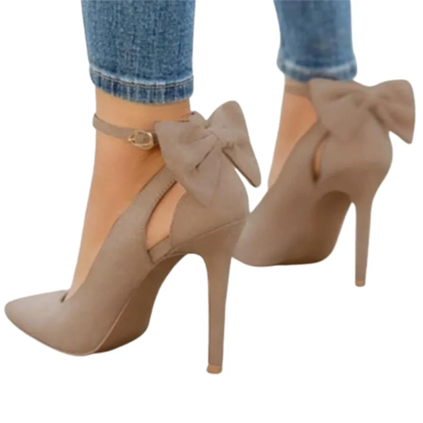 Funki Buys | Shoes | Women's Suede Bow Knot High Heels