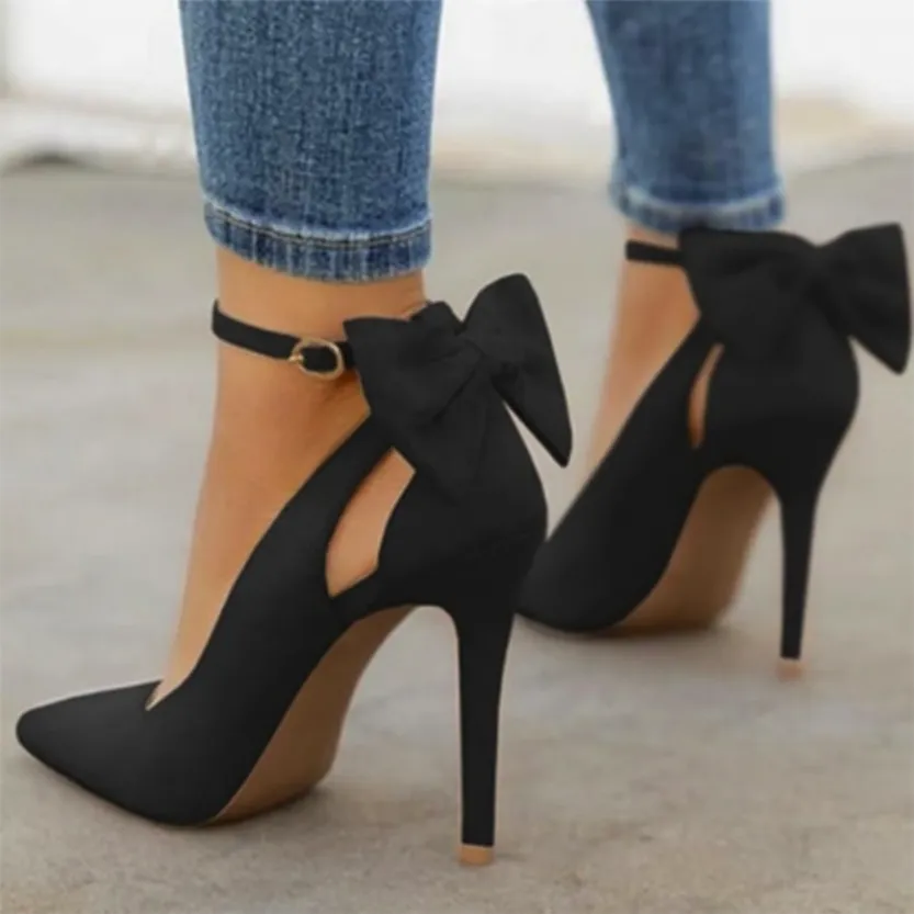 Funki Buys | Shoes | Women's Suede Bow Knot High Heels