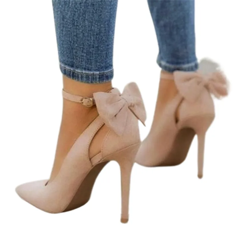 Funki Buys | Shoes | Women's Suede Bow Knot High Heels