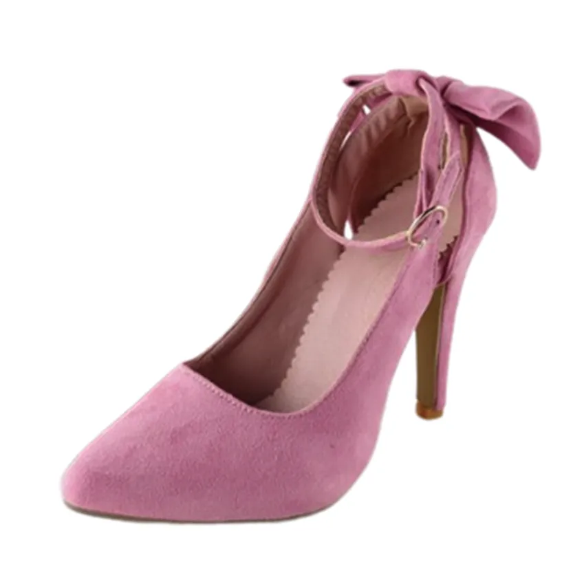 Funki Buys | Shoes | Women's Suede Bow Knot High Heels