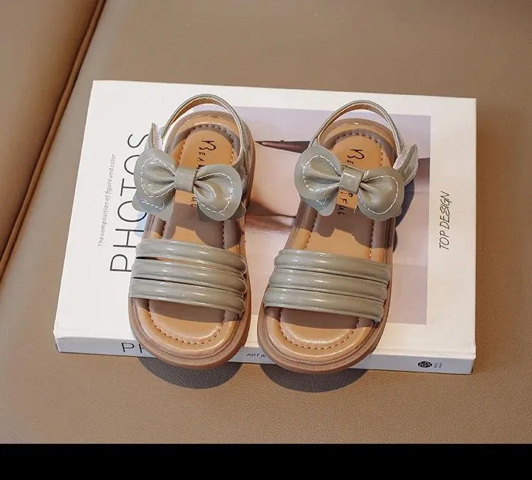 G06035 Girls Casual Sandals with Bow - Soft Children's Shoes