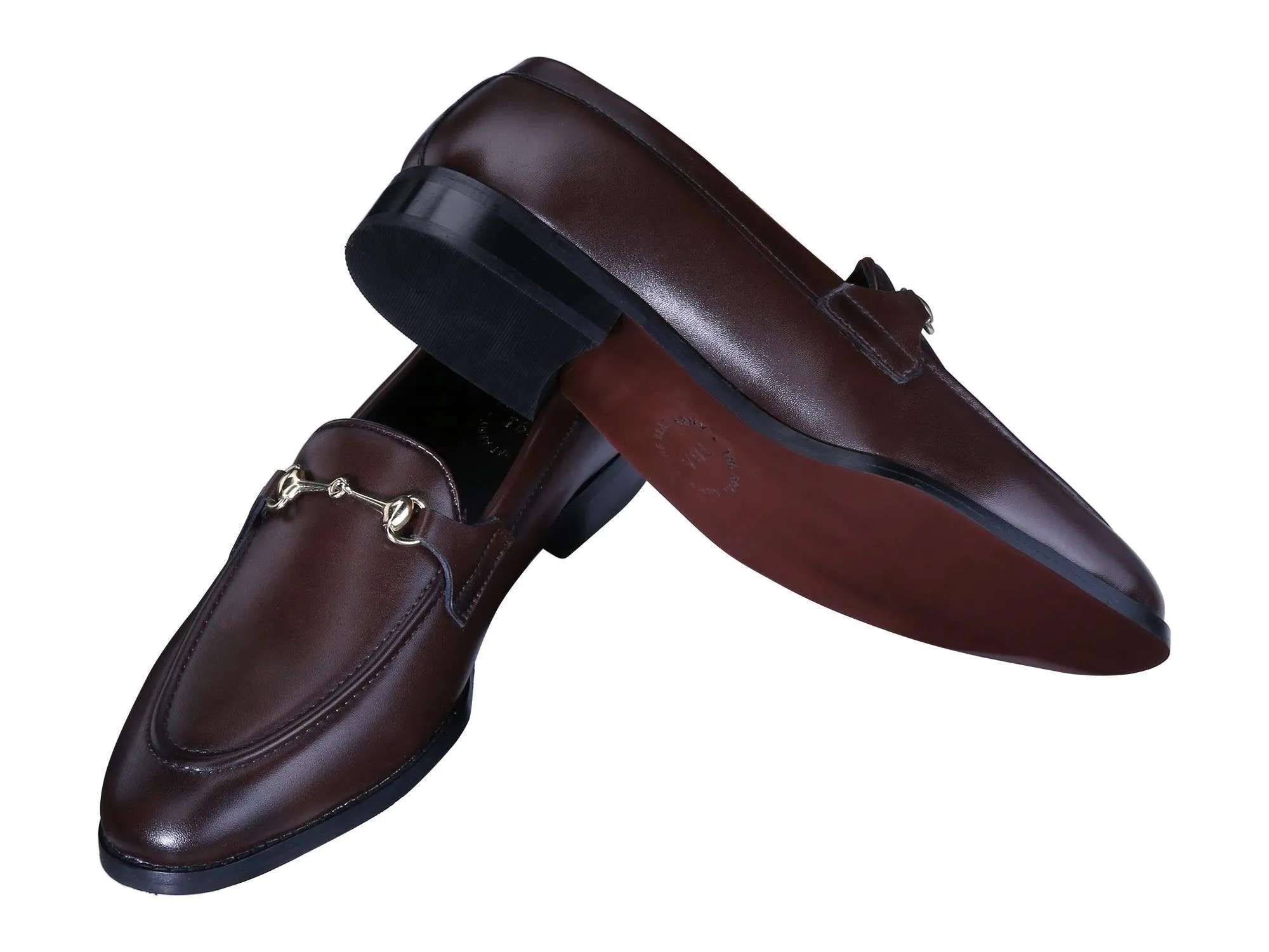 Henley Brown Horsebit Buckle Loafers.