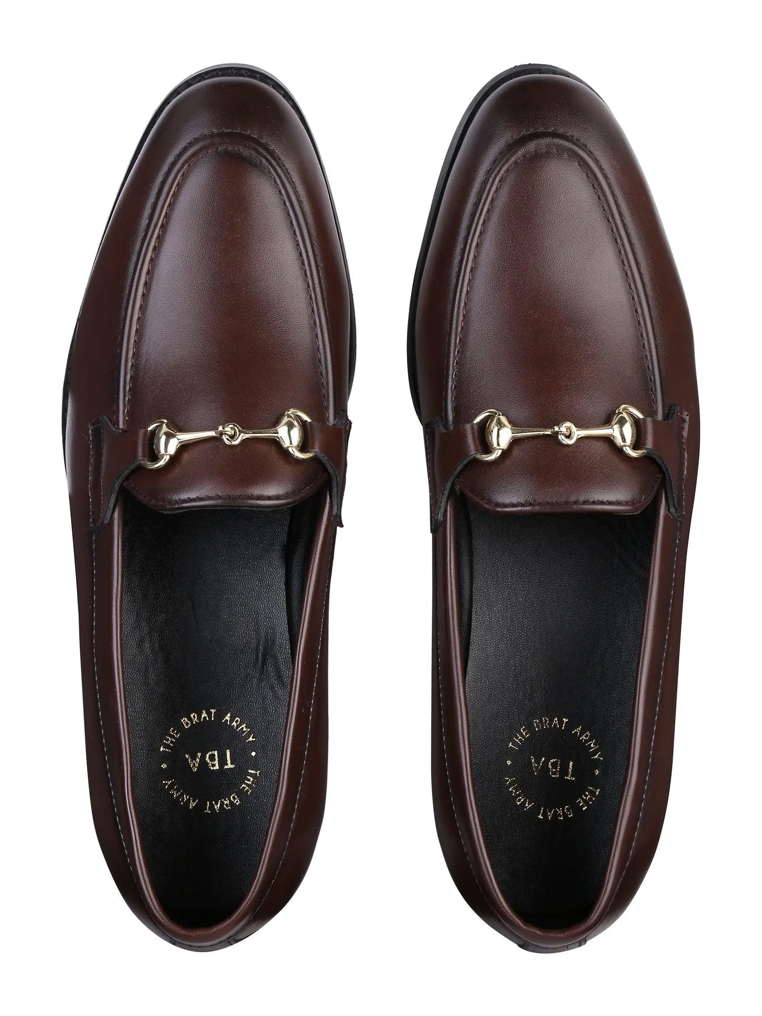 Henley Brown Horsebit Buckle Loafers.