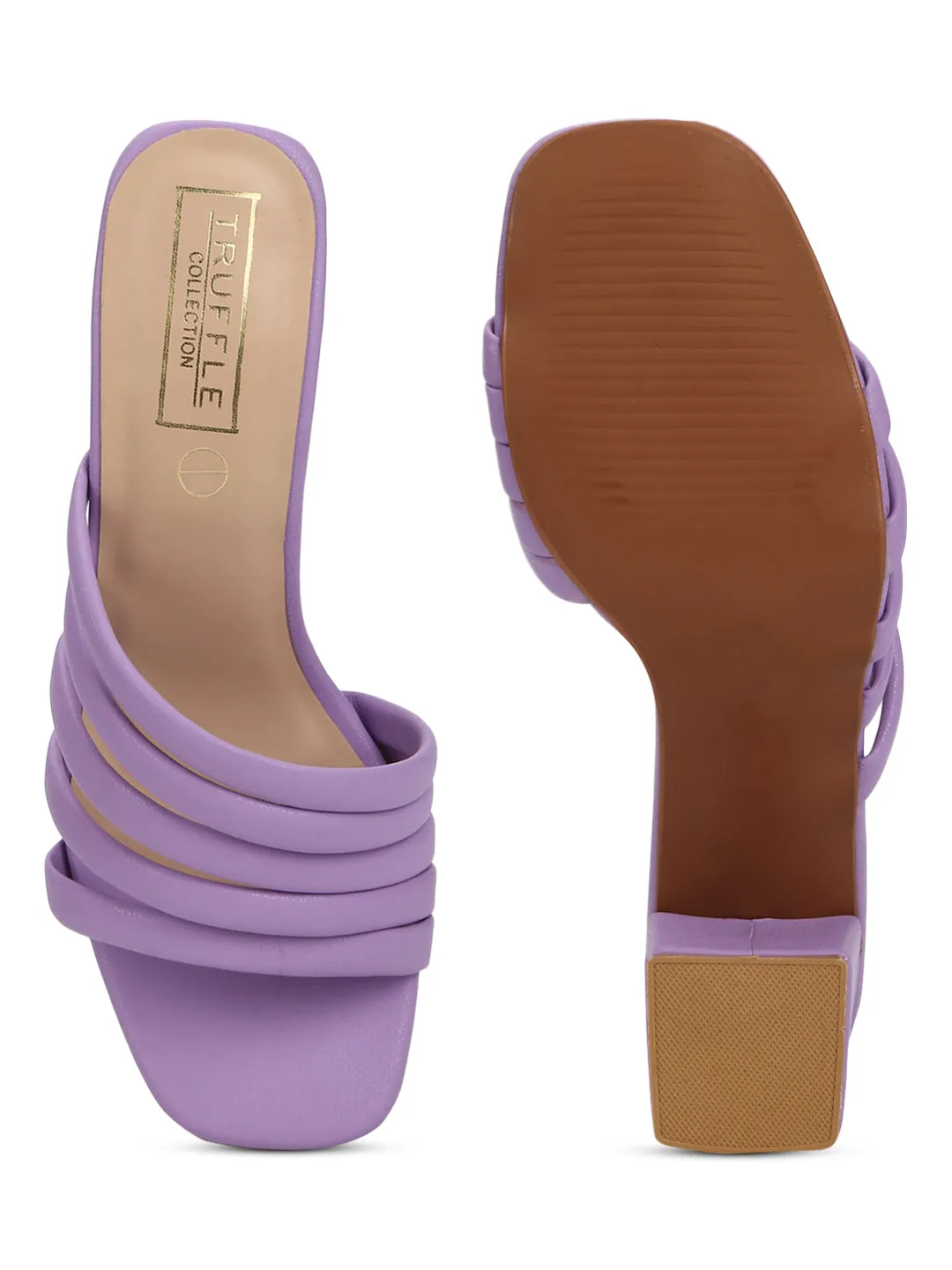 Lilac Purple PU Strappy Mules