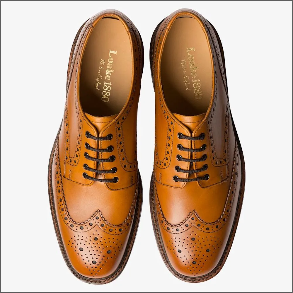 Loake Chester Tan Brogue Shoe Rubber Sole--