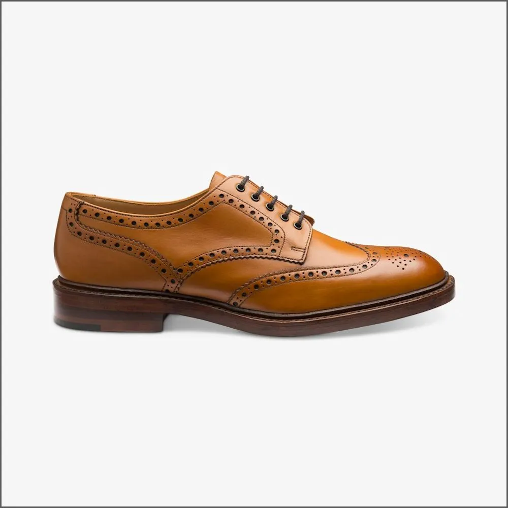 Loake Chester Tan Brogue Shoe Rubber Sole--