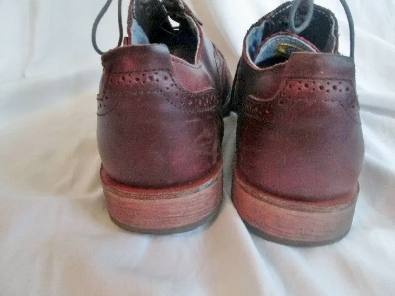 Mens CATERPILLAR Leather WINGTIP OXFORD Loafers Shoes 11 BURGUNDY BROWN