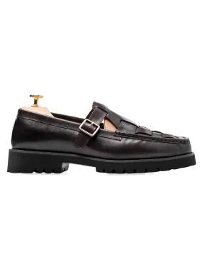 Perry Weave Loafer - Dark Brown Leather (Eva Combat)