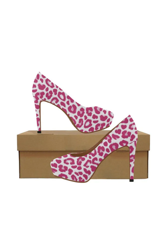 Pink Leopard Women's High Heels