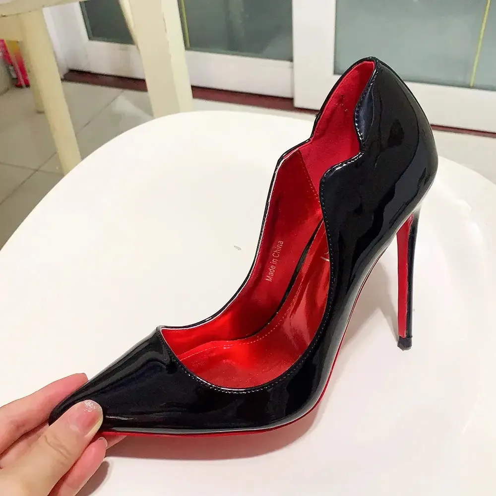 POX Luxx - Elegant red bottom/inner stiletto heels for women (12cm)