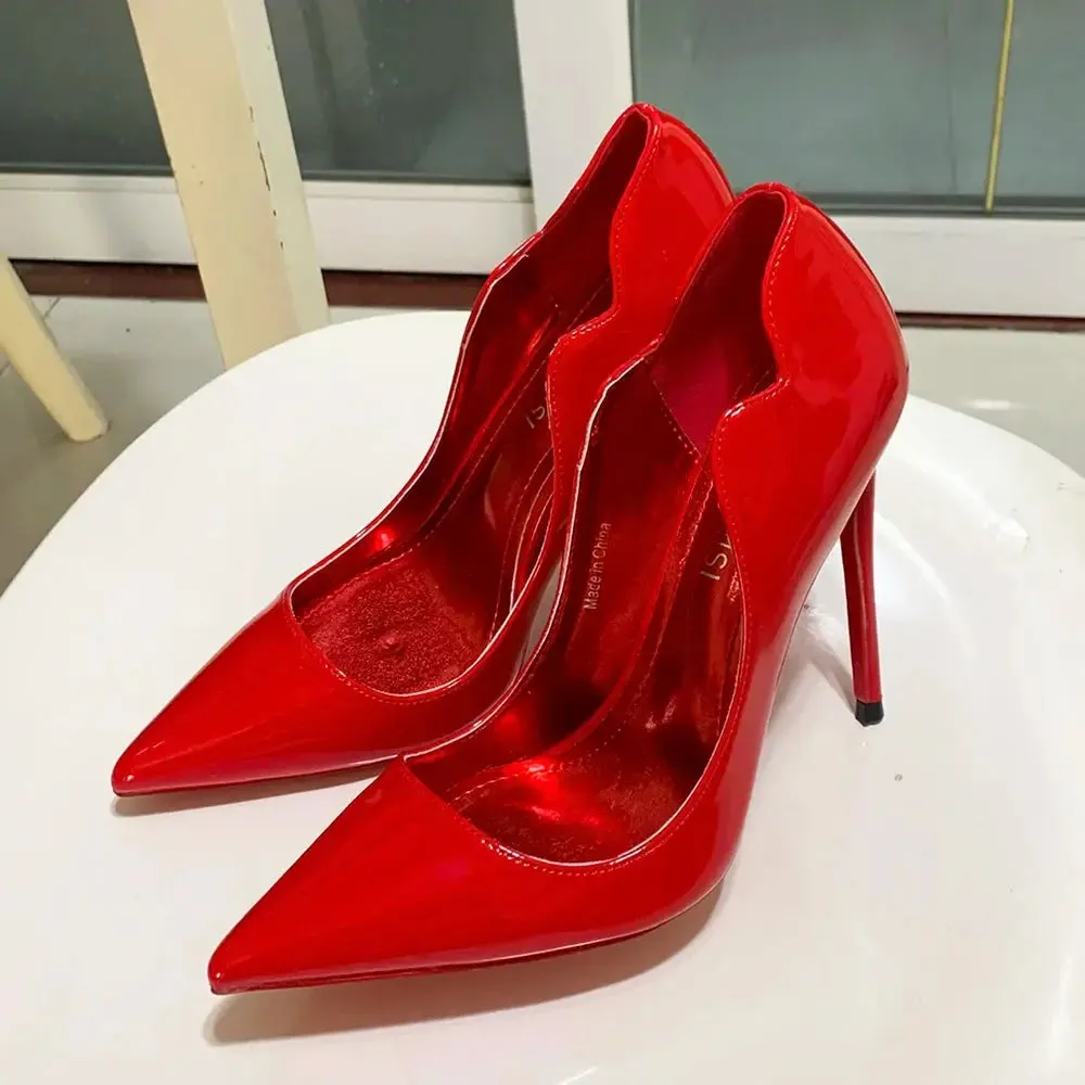 POX Luxx - Elegant red bottom/inner stiletto heels for women (12cm)