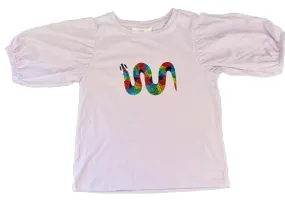 Rainbow Serpent Puff Sleeve Tshirt