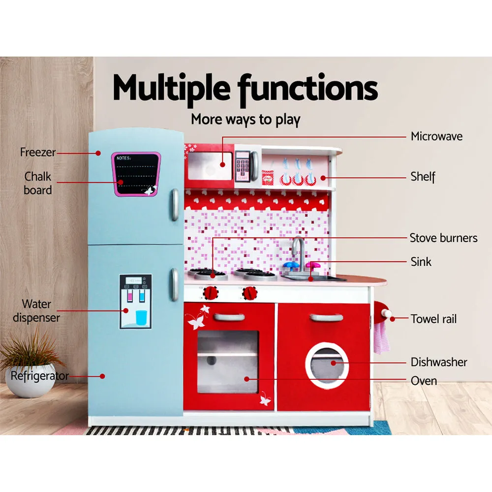 Realistic Kids Kitchen Playset, Wooden & Sturdy, Keezi